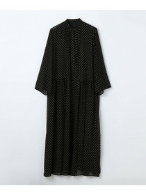【L'EQUIPE】シフォンドット箔プリントワンピース 詳細画像 ブラック 8
