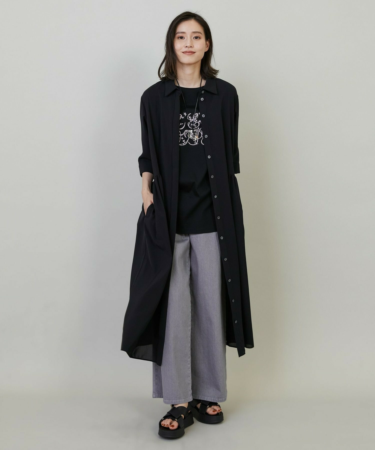 【L'EQUIPE】9ozストレッチデニムパンツ 詳細画像 グレー 1