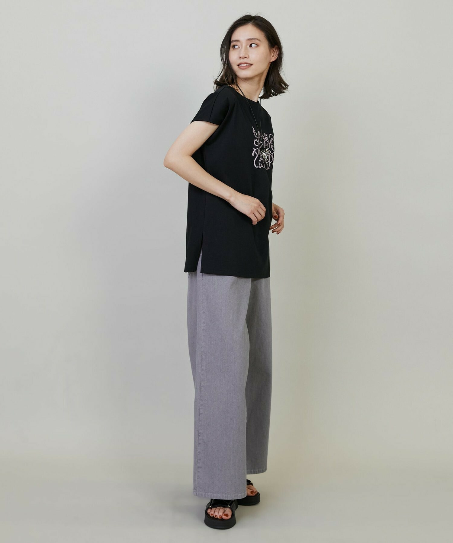 【L'EQUIPE】9ozストレッチデニムパンツ 詳細画像 グレー 3