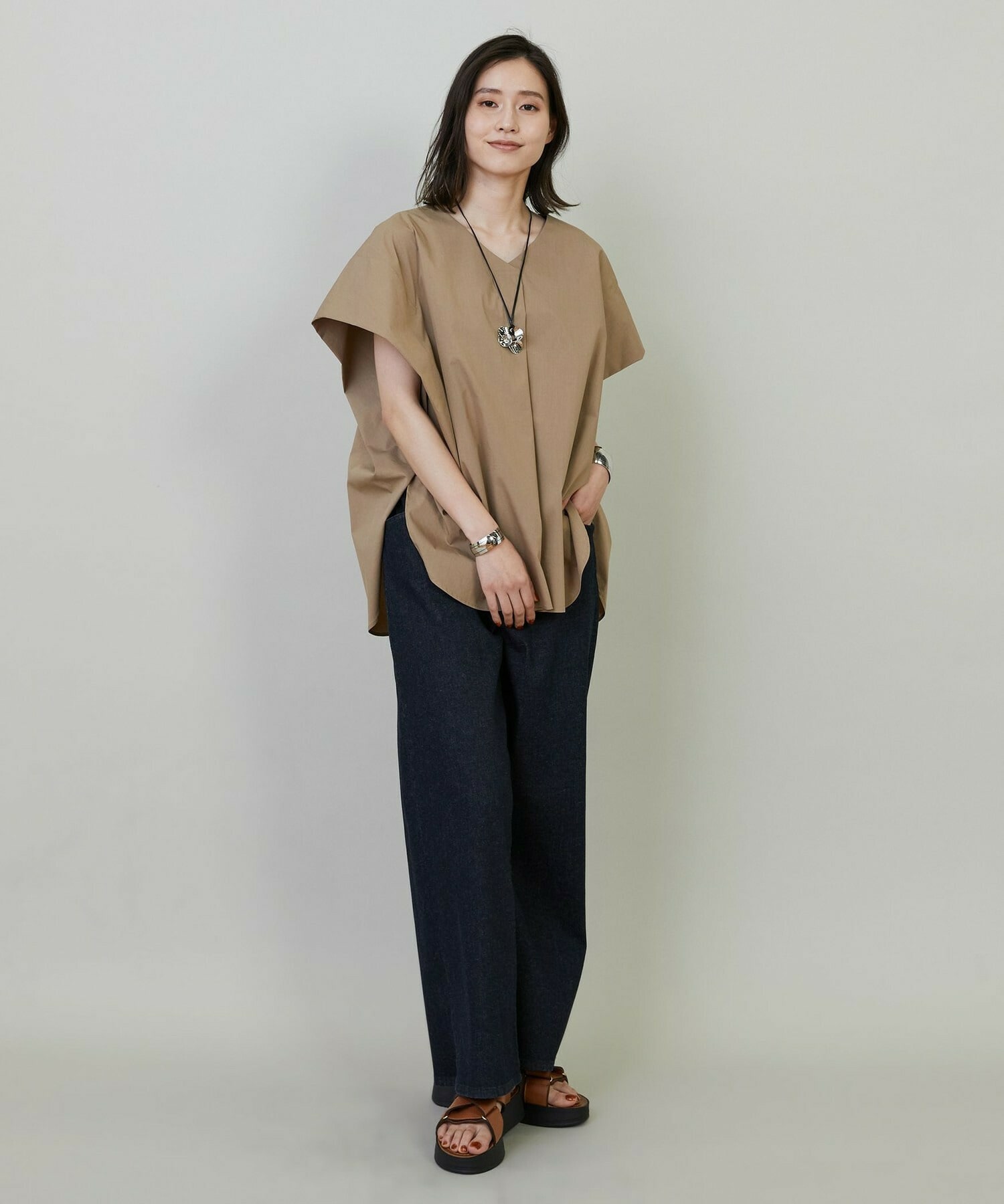 【L'EQUIPE】9ozストレッチデニムパンツ 詳細画像 グレー 7