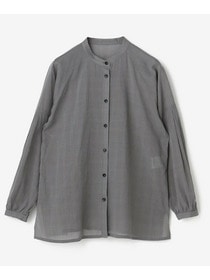 【L'EQUIPE】グレンチェックオーガンジーブラウス 詳細画像 グレー系その他 8