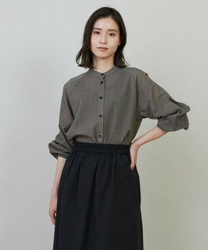 【L'EQUIPE】グレンチェックオーガンジーブラウス 詳細画像 ブラウン系その他 1