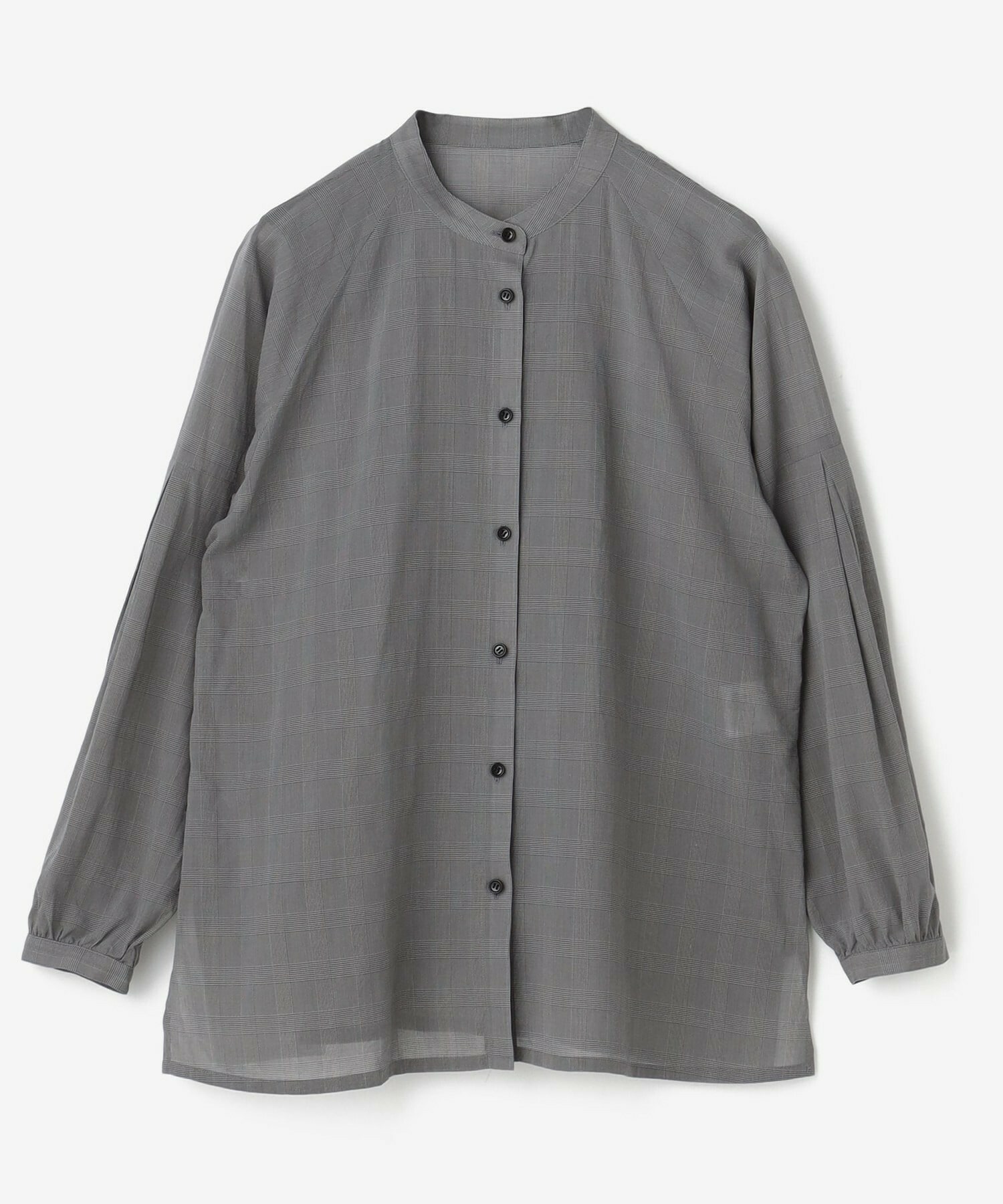 【L'EQUIPE】グレンチェックオーガンジーブラウス 詳細画像 グレー系その他 8