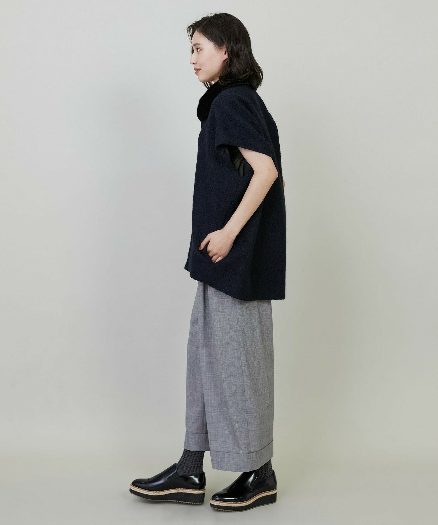 【L'EQUIPE】アルパカショートスリーブジャケット 詳細画像 ブラック 10