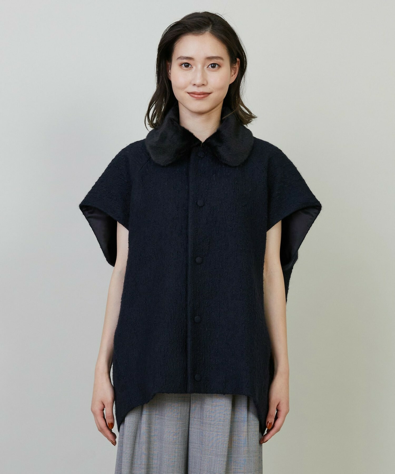 【L'EQUIPE】アルパカショートスリーブジャケット 詳細画像 ブラック 15