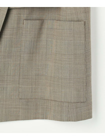 【L'EQUIPE】ストレッチグレンチェックロングジレ 詳細画像 ブラウン系その他 21