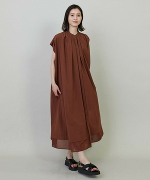 【L'EQUIPE】タンブラーコットンタイプライターワンピース 詳細画像 ブラウン 1