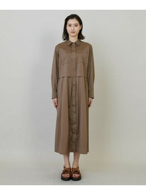 【L'EQUIPE】ストレッチタフタシャツワンピース 詳細画像 ネイビー 10