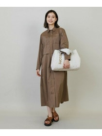 【L'EQUIPE】ストレッチタフタシャツワンピース 詳細画像 ネイビー 5