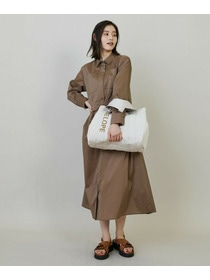 【L'EQUIPE】ストレッチタフタシャツワンピース 詳細画像 ネイビー 6