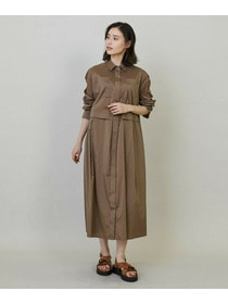 【L'EQUIPE】ストレッチタフタシャツワンピース 詳細画像 ネイビー 9