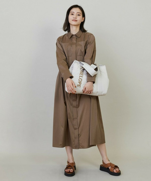 【L'EQUIPE】ストレッチタフタシャツワンピース