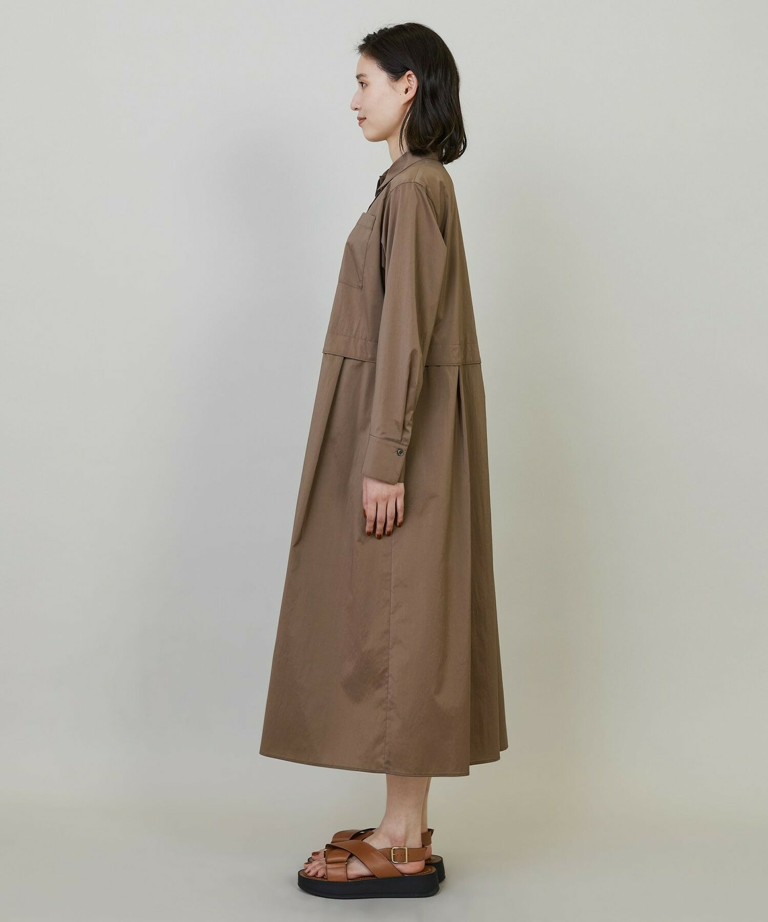 【L'EQUIPE】ストレッチタフタシャツワンピース 詳細画像 ネイビー 11