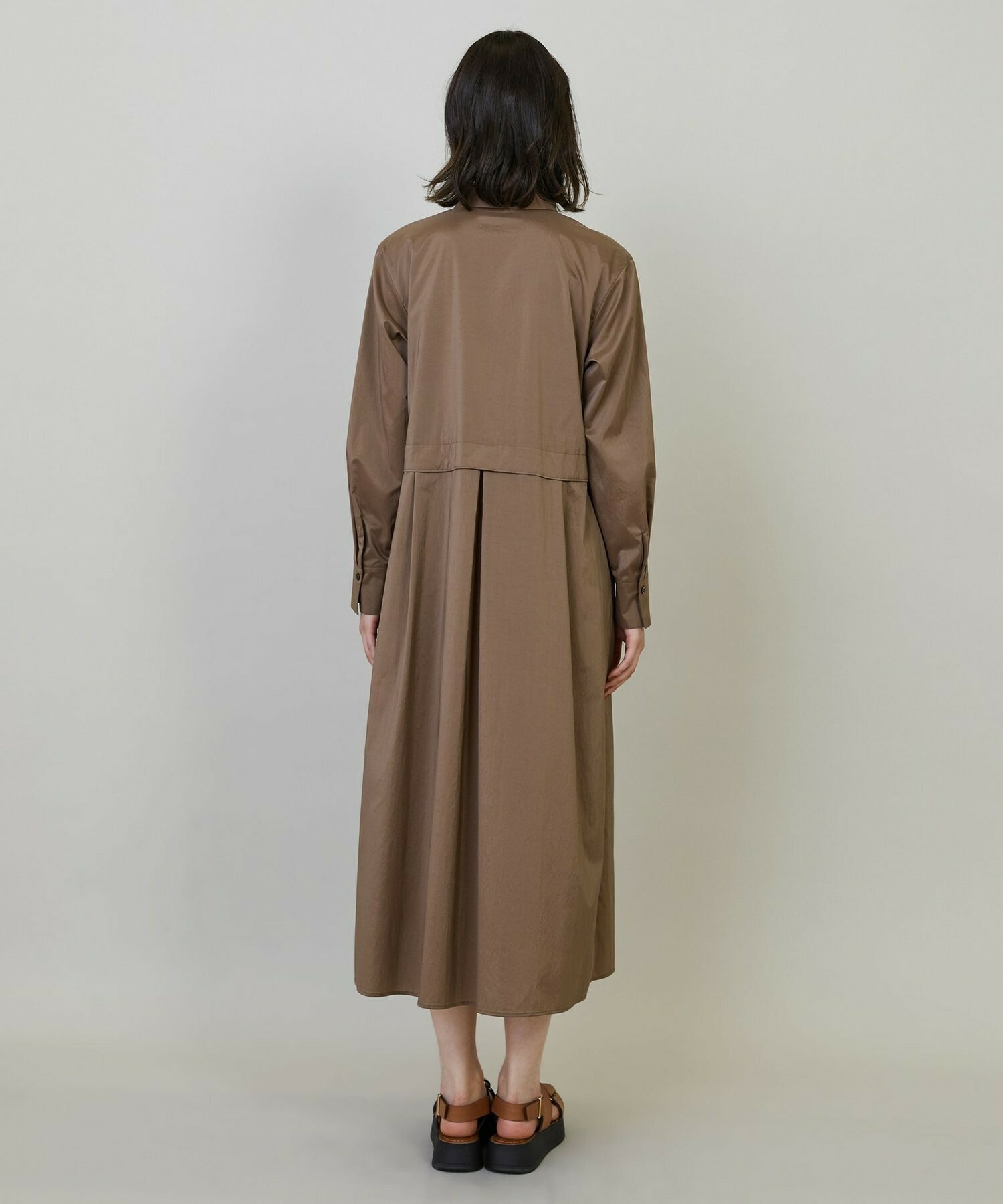 【L'EQUIPE】ストレッチタフタシャツワンピース 詳細画像 ネイビー 12