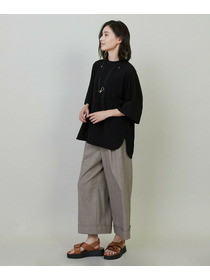 【L'EQUIPE】ストレッチグレンチェックワイドパンツ 詳細画像 ブラウン系その他 13