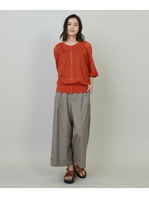 【L'EQUIPE】ストレッチグレンチェックワイドパンツ 詳細画像 ブラウン系その他 15