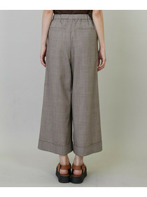 【L'EQUIPE】ストレッチグレンチェックワイドパンツ 詳細画像 ブラウン系その他 19