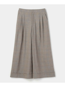 【L'EQUIPE】ストレッチグレンチェックワイドパンツ 詳細画像 ブラウン系その他 20