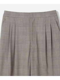 【L'EQUIPE】ストレッチグレンチェックワイドパンツ 詳細画像 ブラウン系その他 22