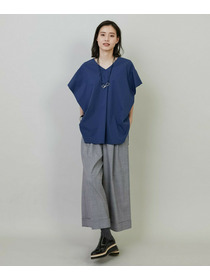 【L'EQUIPE】ストレッチグレンチェックワイドパンツ 詳細画像 ブラウン系その他 7