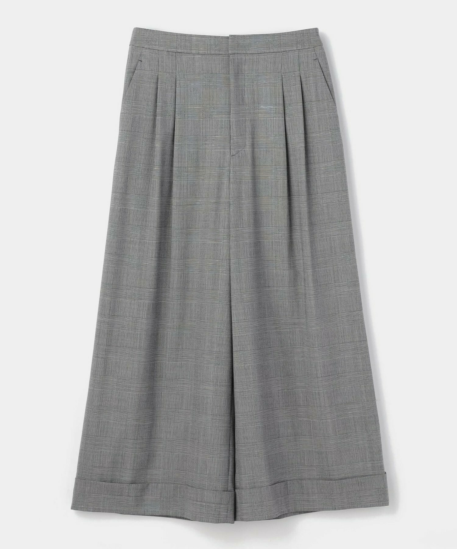 【L'EQUIPE】ストレッチグレンチェックワイドパンツ 詳細画像 ブラウン系その他 12