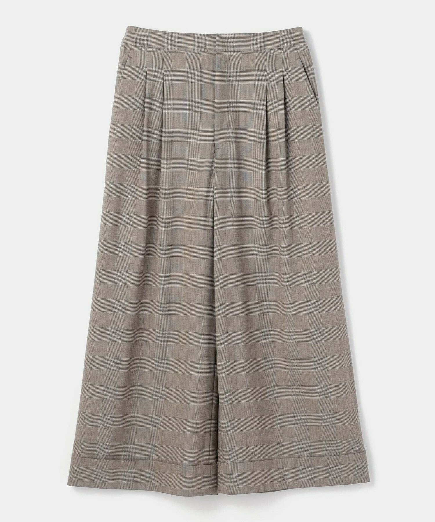 【L'EQUIPE】ストレッチグレンチェックワイドパンツ 詳細画像 ブラウン系その他 20