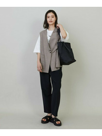 【L'EQUIPE】ダブルクロスライトテーパードパンツ 詳細画像 ブラック 8