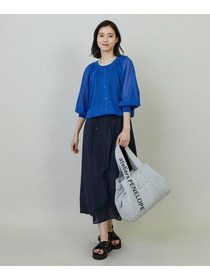 【L'EQUIPE】タンブラーコットンタイプライタースカート 詳細画像 ダークネイビー 5