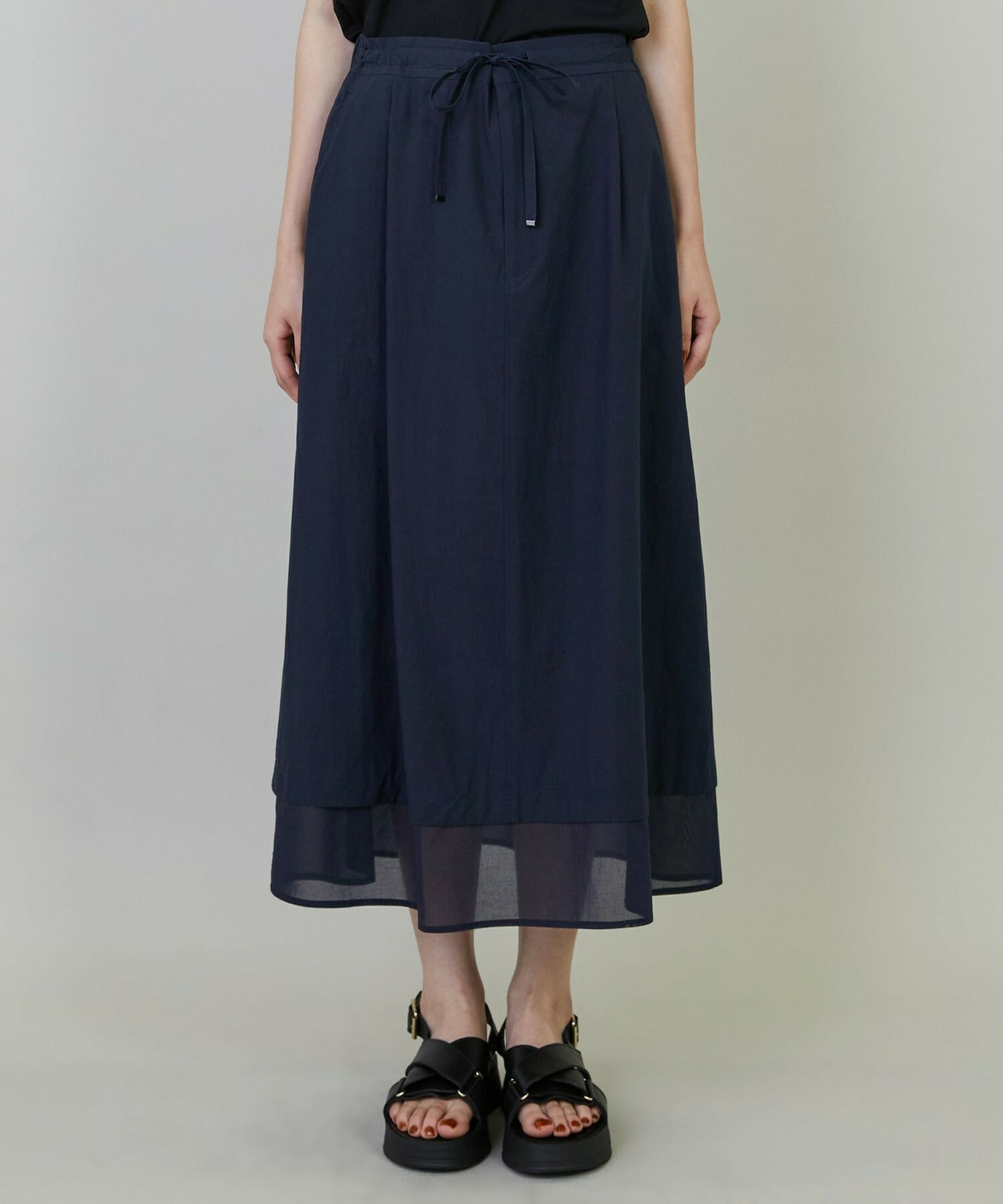 【L'EQUIPE】タンブラーコットンタイプライタースカート 詳細画像 ダークネイビー 7