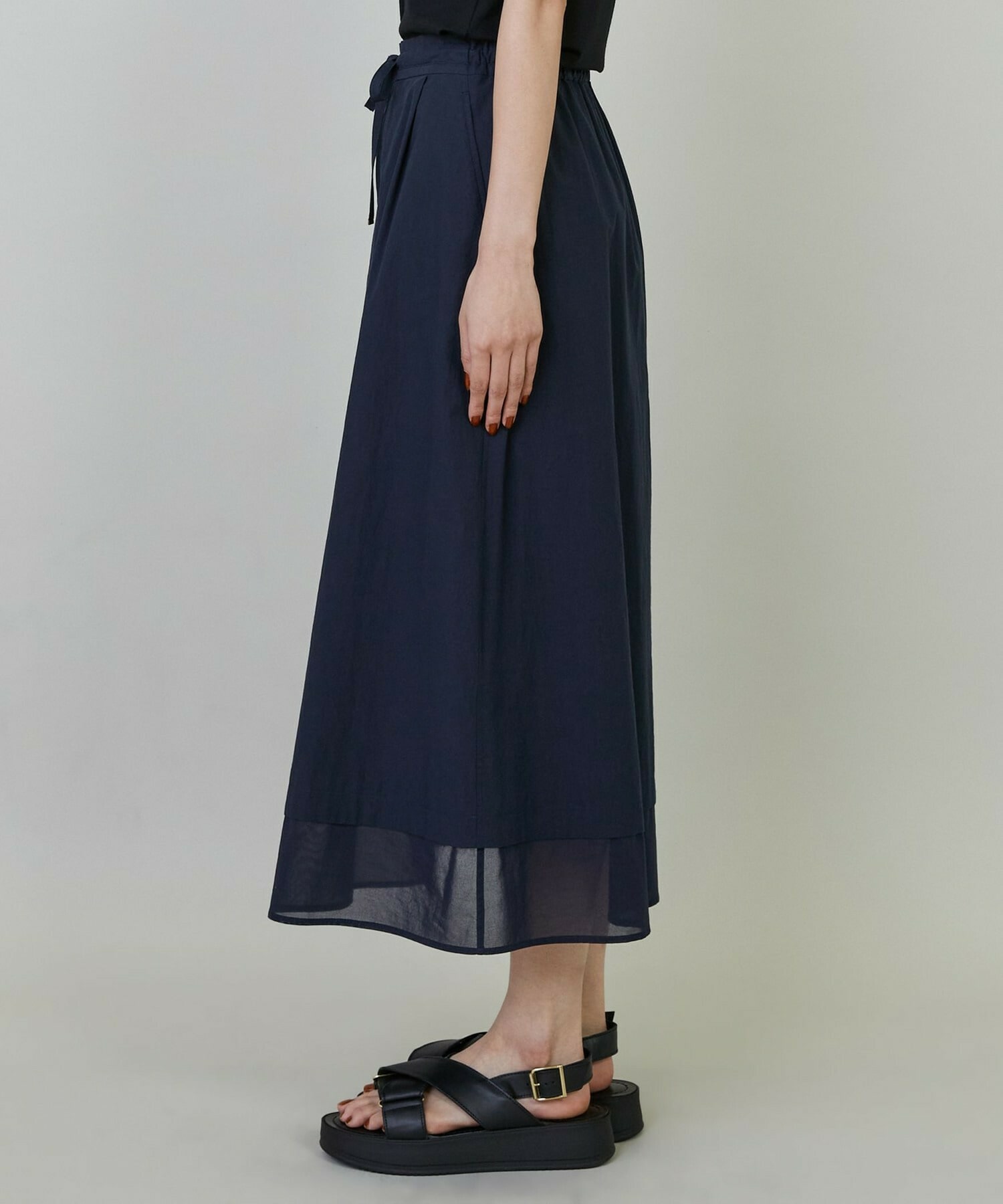 【L'EQUIPE】タンブラーコットンタイプライタースカート 詳細画像 ダークネイビー 8