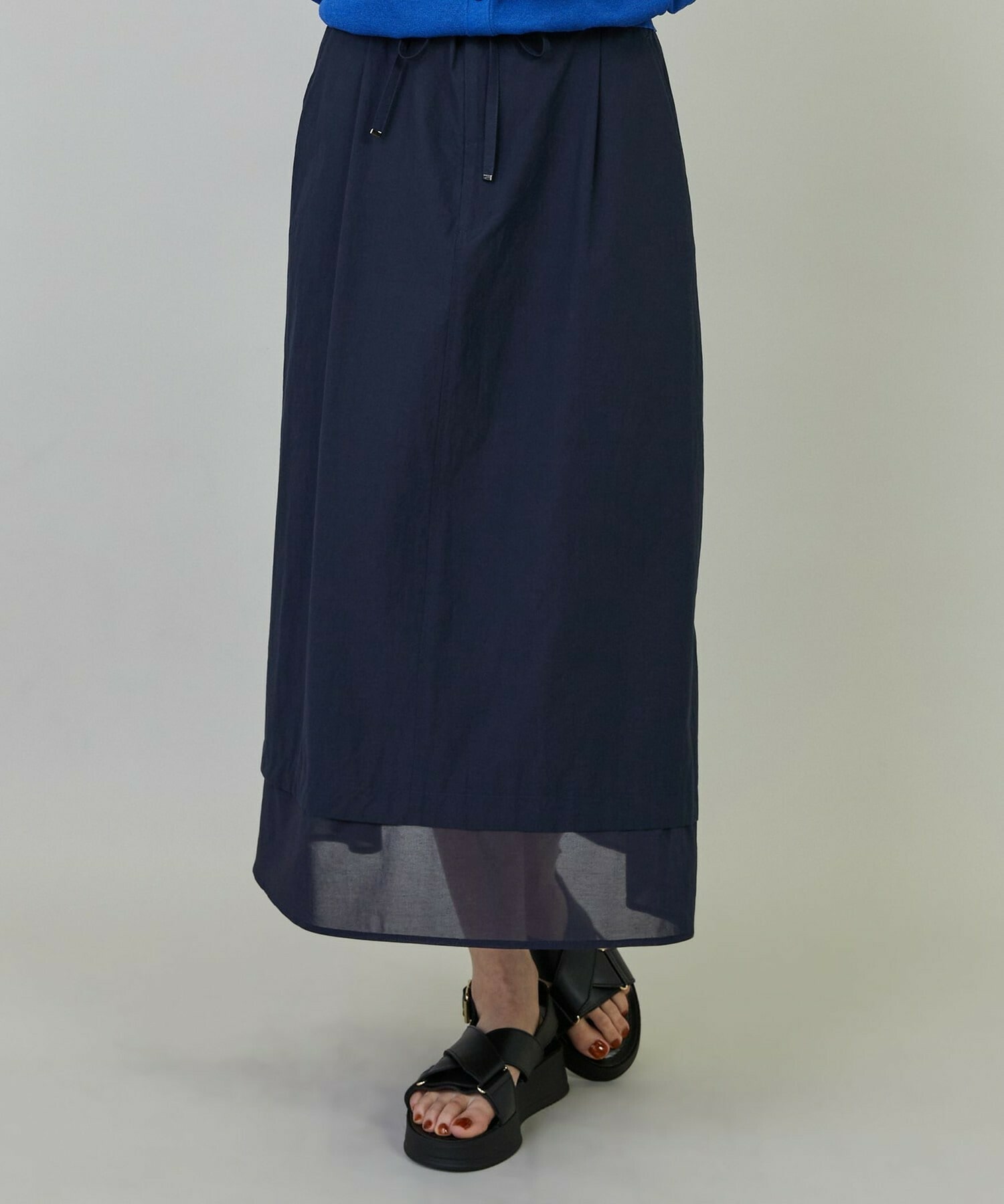 【L'EQUIPE】タンブラーコットンタイプライタースカート 詳細画像 ダークネイビー 1