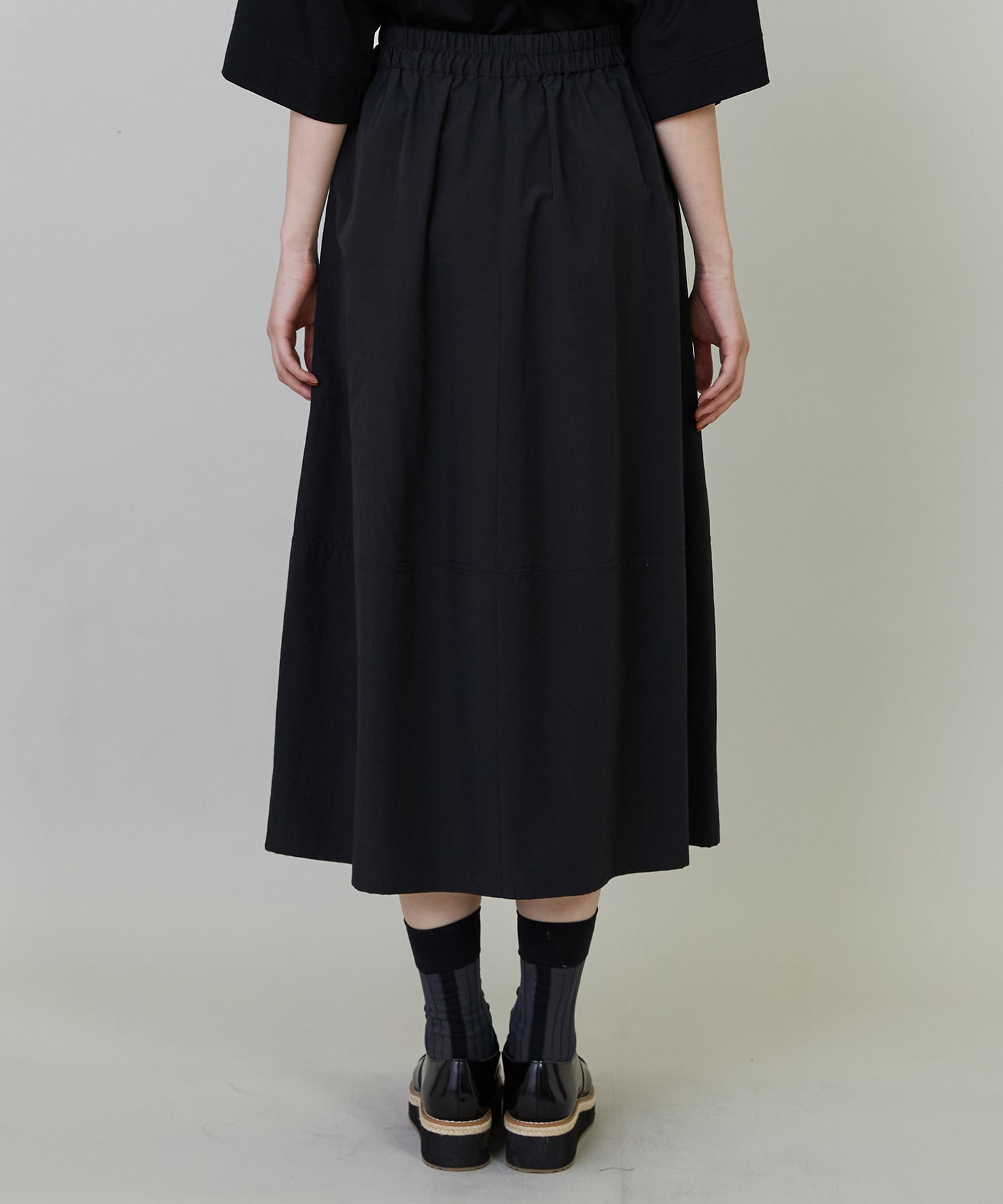 【L'EQUIPE】ナイロンコットンタンブラースカート 詳細画像 ブラック 16