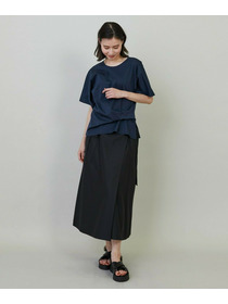 【L'EQUIPE】コットンスムースアシンメトリータックカットソー 詳細画像 ネイビー 1