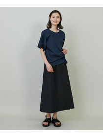 【L'EQUIPE】コットンスムースアシンメトリータックカットソー 詳細画像 ネイビー 2