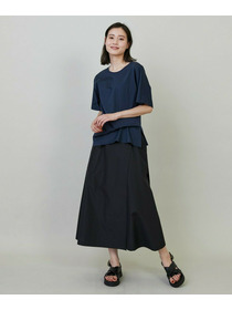 【L'EQUIPE】コットンスムースアシンメトリータックカットソー 詳細画像 ネイビー 3