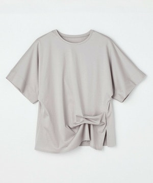 【L'EQUIPE】コットンスムースアシンメトリータックカットソー 詳細画像 ライトグレー 1