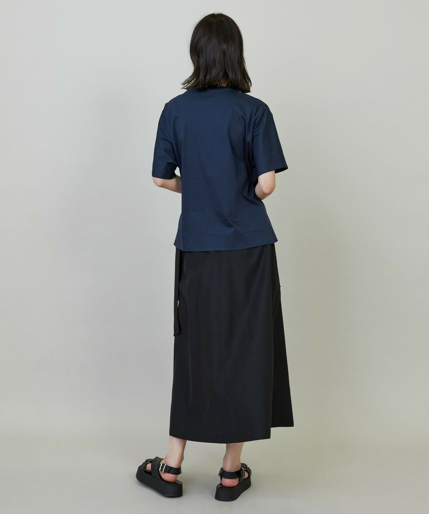 【L'EQUIPE】コットンスムースアシンメトリータックカットソー 詳細画像 ネイビー 4