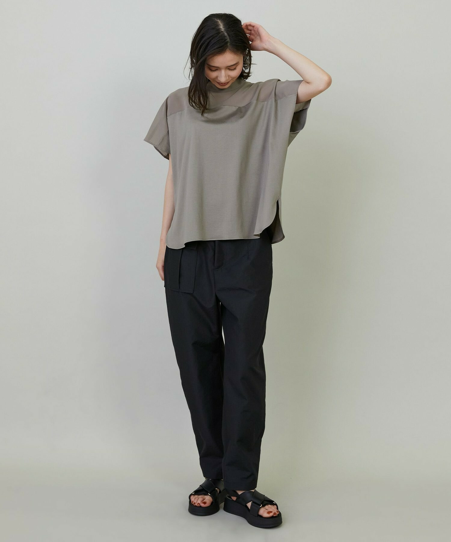 【L'EQUIPE】シアーコンビカットソー 詳細画像 ブラック 11