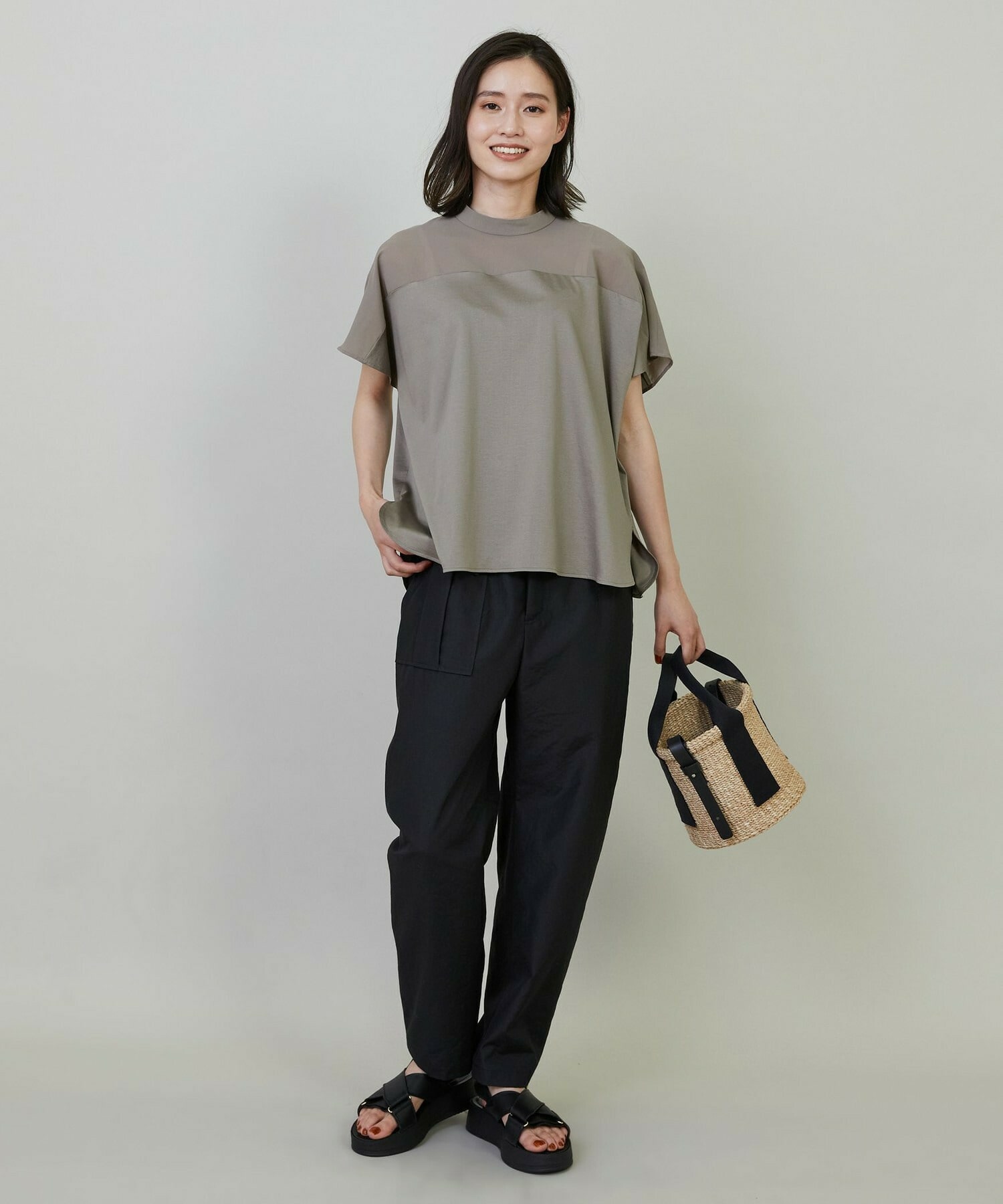 【L'EQUIPE】シアーコンビカットソー 詳細画像 ブラック 8