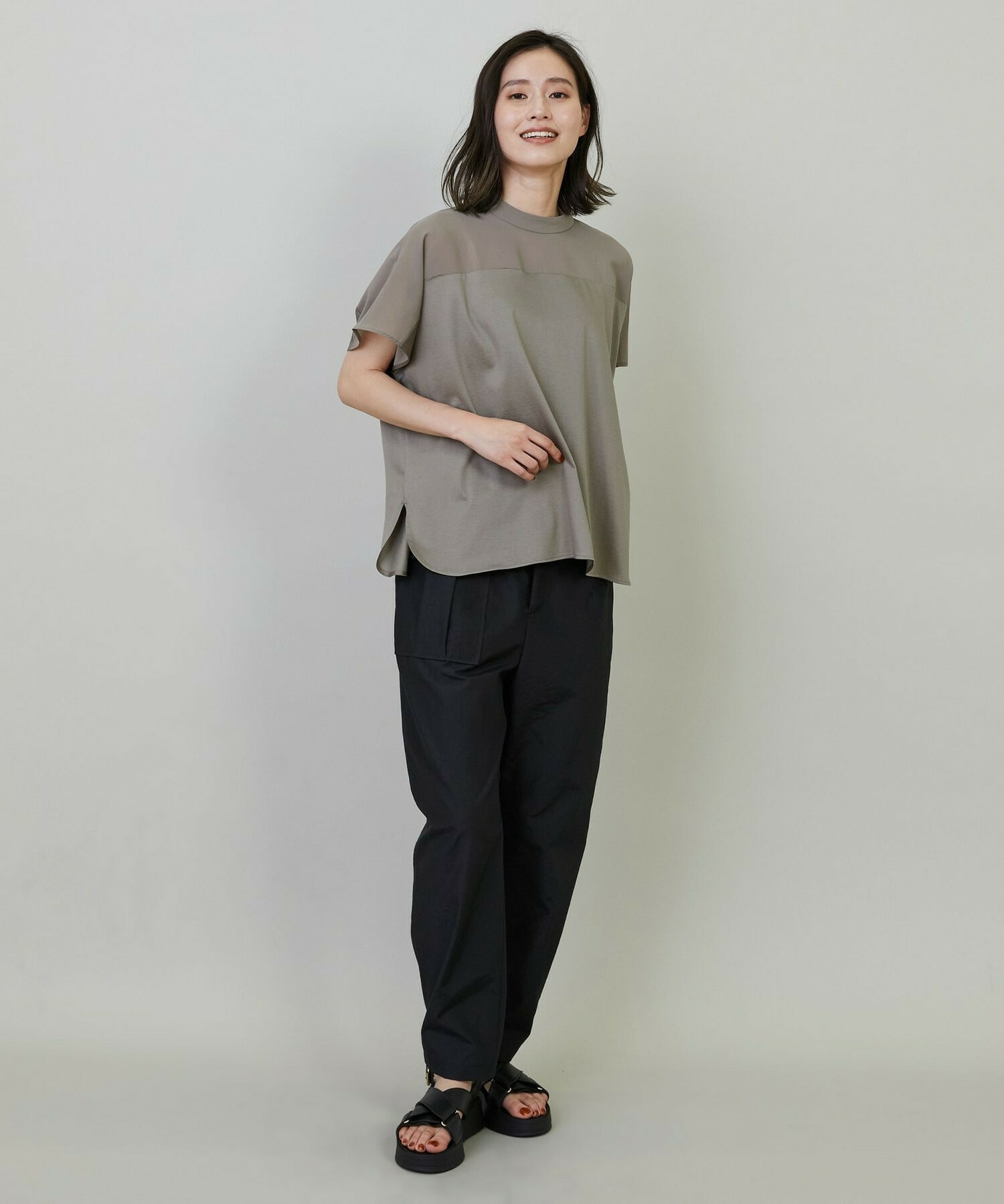 【L'EQUIPE】シアーコンビカットソー 詳細画像 ブラック 9