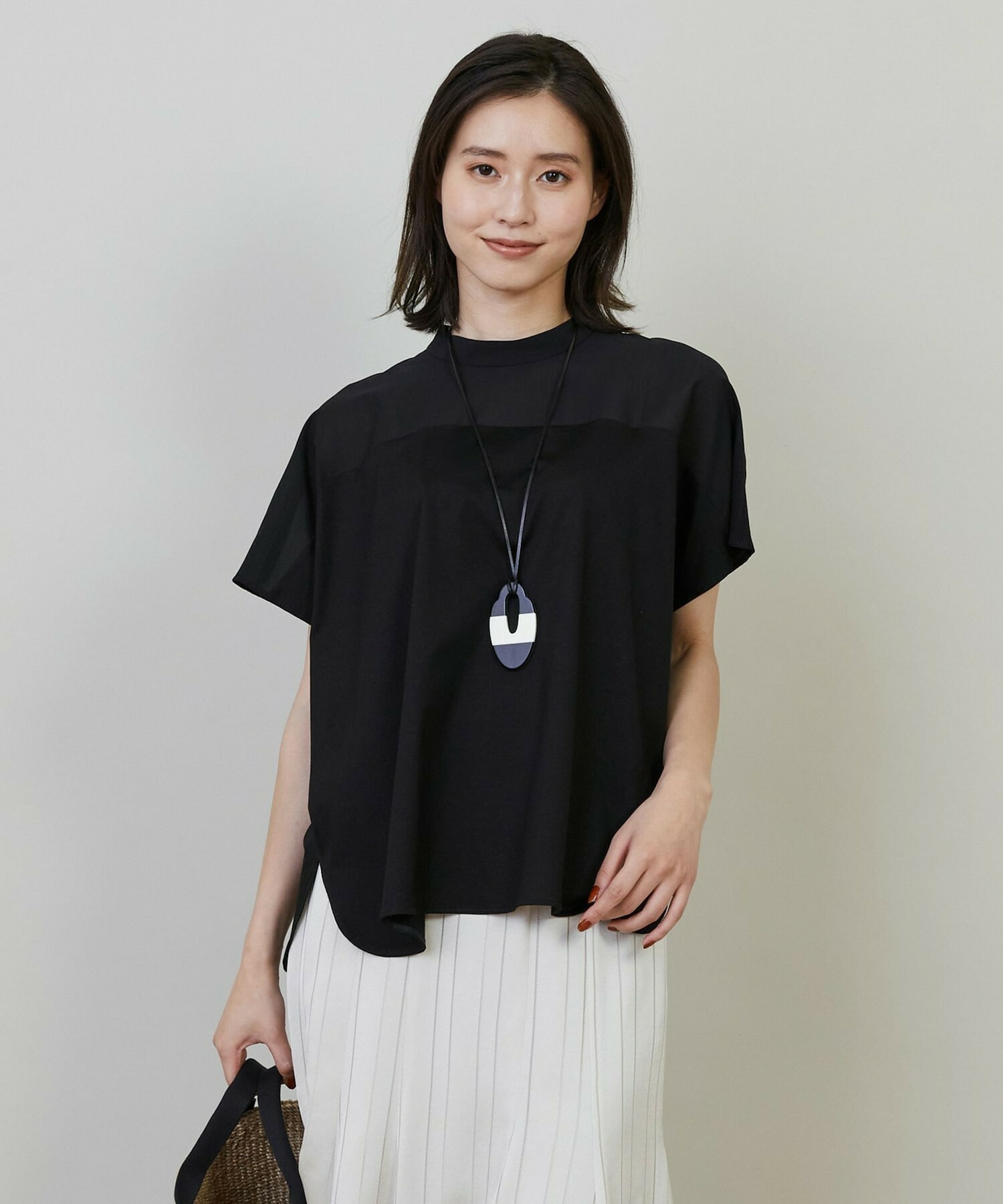 【L'EQUIPE】シアーコンビカットソー 詳細画像 ブラック 1