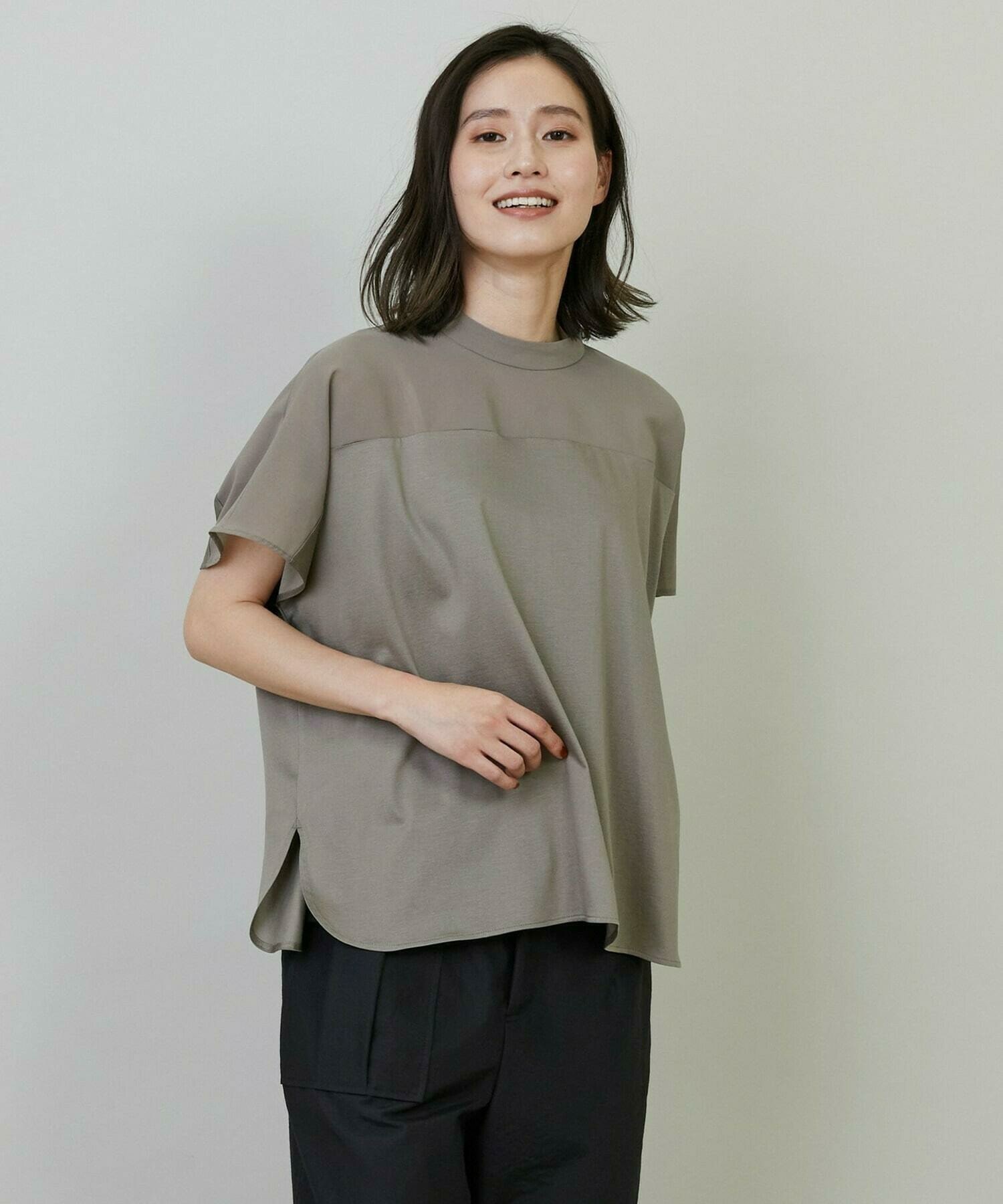 【L'EQUIPE】シアーコンビカットソー 詳細画像 カーキ 1