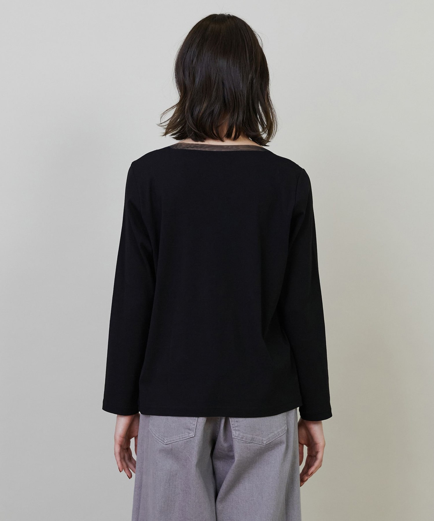 【L'EQUIPE】強撚フライス&チュールカットソー 詳細画像 オフホワイト 8