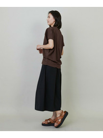 【L'EQUIPE】ペーパーライクトリコットドレープカットソー 詳細画像 ブラック 3