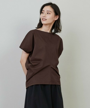 【L'EQUIPE】ペーパーライクトリコットドレープカットソー 詳細画像 ブラウン 1