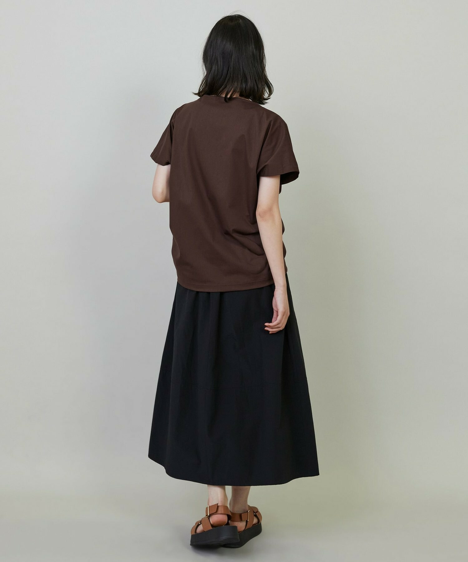 【L'EQUIPE】ペーパーライクトリコットドレープカットソー 詳細画像 ブラック 4