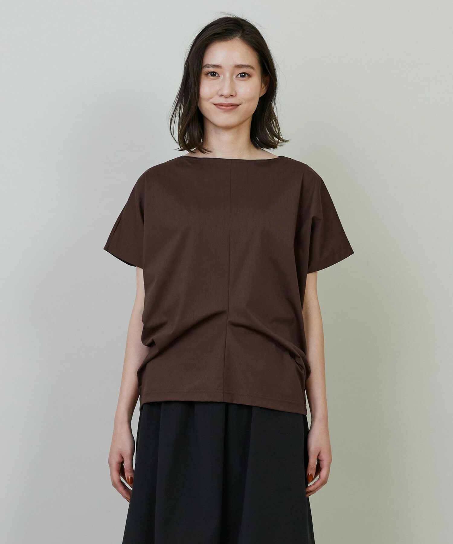 【L'EQUIPE】ペーパーライクトリコットドレープカットソー 詳細画像 ブラック 5