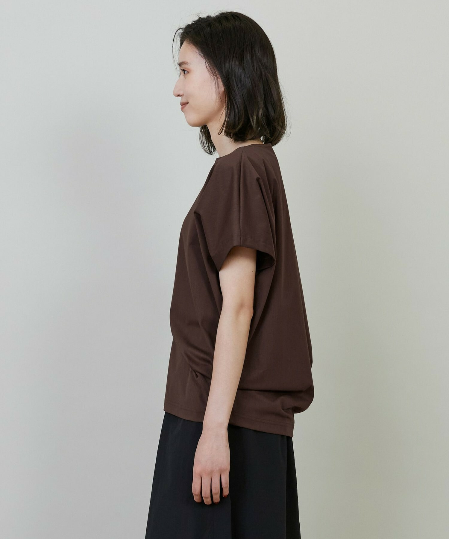 【L'EQUIPE】ペーパーライクトリコットドレープカットソー 詳細画像 ブラック 6