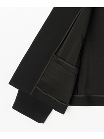 【L'EQUIPE】バックサテンノーカラージャケット 詳細画像 ブラック 5