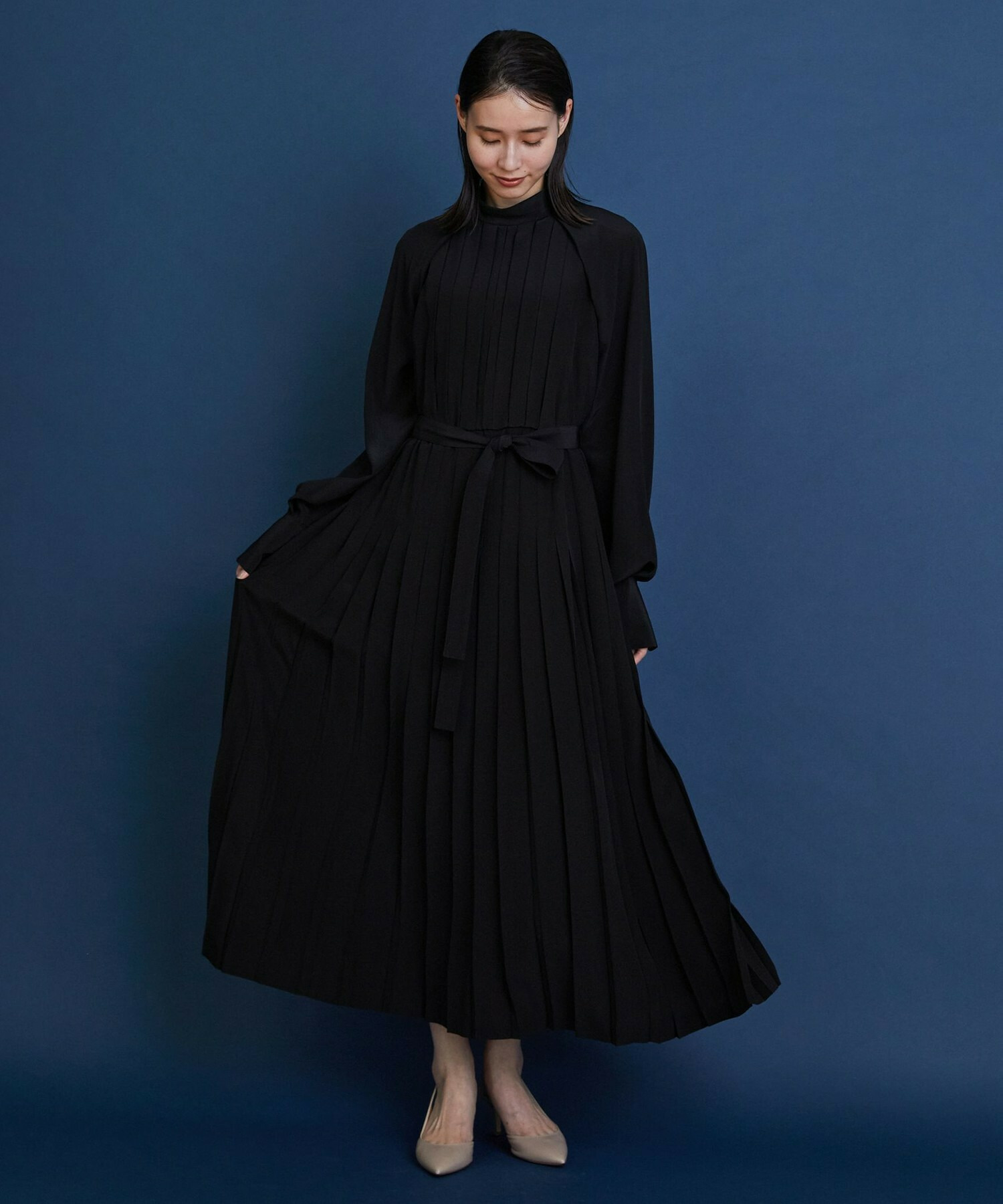 【COUTURIER】シルクデシン16匁ワンピース 詳細画像 ブラック 1